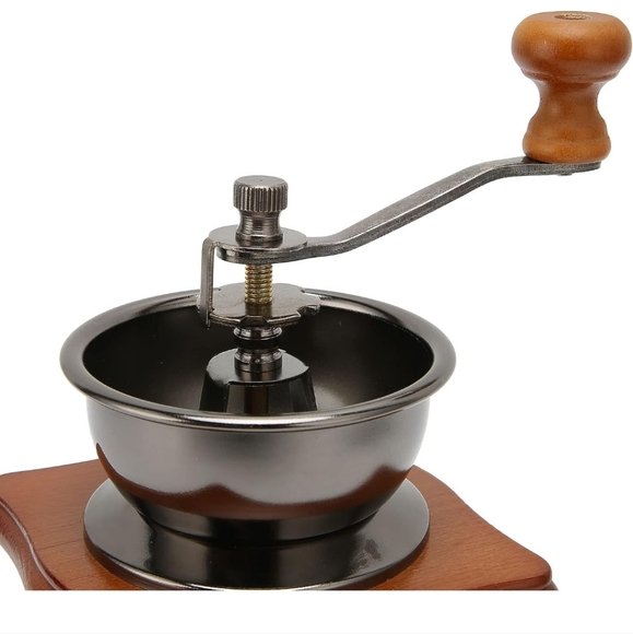 Manual Coffee Grinder, Wooden Coffee Bean Grinder with Hand Crank, Vintage Style - Picture 6 of 8